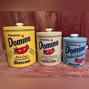 Vintage Crystal Domino Sugar Canister Set